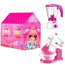 Kit Batedeira Cozinha Brinquedo + Barraca e Liquidificador Kit Batedeira Cozinha Brinquedo + Barraca e Liquidificador