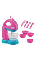 Kit Batedeira Infantil Com Utensílios Le Chef 312 Usual Cor Rosa Com Azul Panelinha de Brinquedo