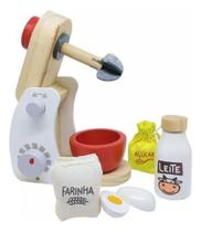 Kit Batedeira Infantil Madeira Coleção 6pçs Cozinha Newart - Pool