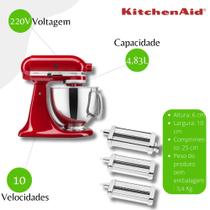 Kit Batedeira KitchenAid KEA30CV 220V + Acessório Set Pasta Roller KitchenAid