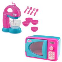 Kit Batedeira LeChef + Microondas Com Som Cozinha Infantil