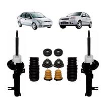 Kit Batente + 02 Amortecedor Dianteiro Ford Fiesta Hatch 2003 A 2014 Nakata