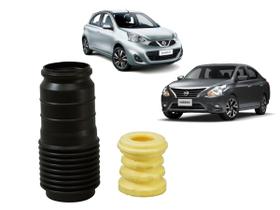 Kit batente coifa dianteiro nissan march versa