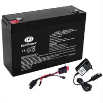 Kit Bateria 6V 12ah Get Power + Carregador Led + Chicote