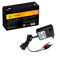 Kit Bateria 6V 12ah GetPower + Carregador Jacaré