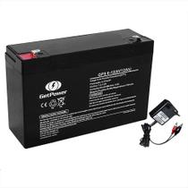 Kit Bateria 6V 12ah GetPower + Carregador - Moto Elétrica