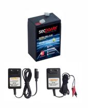 Kit Bateria 6v 4,5ah + Carregador Moto Elétrica - SecPower/GetPower/EnergyAC/ACT