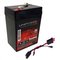 Kit Bateria 6V 4,5ah Unipower + Chicote -Brinquedo Elétrico