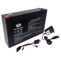 Kit Bateria 6V 8,5ah Get Power DC + Carregador Led + Chicote
