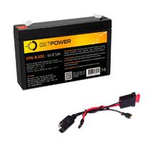 Kit Bateria 6v 8,5ah Get Power DC + Chicote - Moto Elétrica