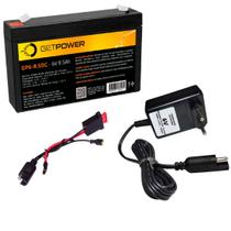 Kit Bateria 6v 8,5ah GetPower Dc + Carregador + Chicote