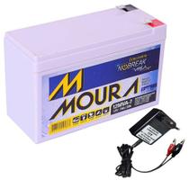 Kit Bateria Moura Gel Selada 12V 7ah + Carregador 12V PLUG J