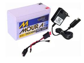 Kit Bateria Moura Gel Selada 12V 7ah + Carregador + Chicote