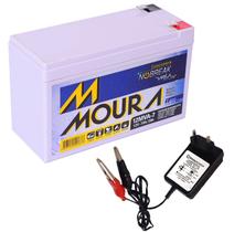 Kit Bateria Moura Gel Selada 12V 7ah + Carregador Led 12V