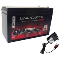 Kit Bateria Selada 12V 9ah Unipower + Carregador Led