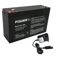 Kit Bateria Selada 6v 12ah + Carregador - Moto Elétrica - Powertek