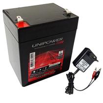 Kit Bateria Selada Unipower 12V 5ah + Carregador Led