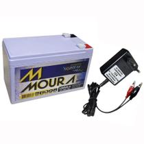Kit Bateria Selada VRLA 12V 9Ah Moura + Carregador 12V LED