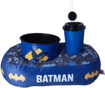 Kit Batman Almofada Suede Balde Pipoca Copo Canudo Oficial DC Comics Zona Criativa