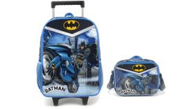 Kit Batman Dc Original Mochila De Rodinha + Lancheira