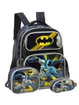 Kit Batman Mochila Costas + Lancheira + Estojo Triplo CZ