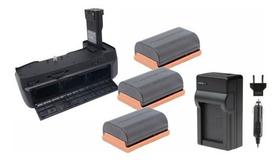 Kit Battery Grip + 3 Baterias LP-E6 MemoryTec + Carregador Compatível com Blackmagic Pocket Cinema 4K / 6K