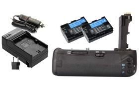 Kit Battery Grip BG-E14 para Canon EOS 70D + 2 Baterias LP-E6 + 1 Carregador - Memorytec