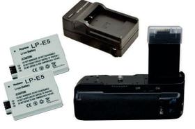 Kit Battery Grip BG-E5 para Canon EOS Rebel XS, XSi, T1i + 2 Baterias LP-E5 + 1 Carregador