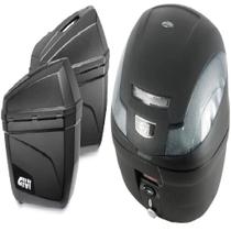Kit bau bauleto moto monolock simply fume e-470nt 47l + bau 22l lateral e-22n givi honda bmw gs1200