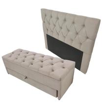 Kit Baú Gaveta e Cabeceira Com Fixação no Box (Cama) Cor Bege Claro 140x117cm Tamanho Casal Kit Baú Gaveta e Cabeceira Com Fixação no Box (Cama) Cor Bege Claro 140x117cm Tamanho Casal