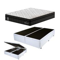 Kit Baú King e Colchão Madrid Molas Ensacadas Probel Branco Kit Baú King e Colchão Madrid Molas Ensacadas Probel Branco