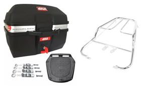 KIT BAÚ MOTO 27L GIVI TRAFFIC + BAGAGEIRO CBX 250 TWISTER 2001 à 2008 HONDA PROJETIL