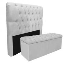 Kit Baú Recamier Mais Cabeceira Madrid Casal Branca