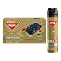 Kit Baygon Inseticida Ultra 360ml + Isca Mata Baratas 6un