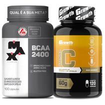 Kit Bcaa 100 Caps Max Titanium + Vitamina C 120 Caps Growth