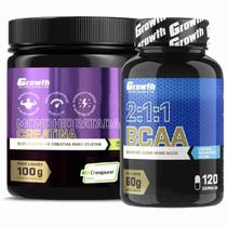 Kit Bcaa 120 Caps + Creatina 100g Creapure Growth Supplements