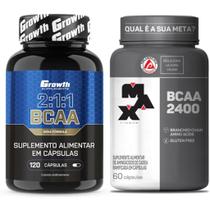 Kit Bcaa 120 Caps Growth + Bcaa 2400 60 Caps Max Titanium
