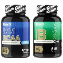 Kit Bcaa 120 Caps Growth + Complexo B 120 Caps Growth - Growth Supplements