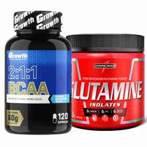 Kit Bcaa 120 Caps Growth + Glutamina Pura 150g Integral - Growth Supplements