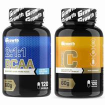 Kit Bcaa 2:1:1 120 Caps + Vitamina C 120 Caps Growth