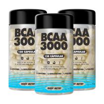 Kit BCAA 3000 3x 120 Cápsulas Aminoácidos LLeucina LIsoleucina LValina