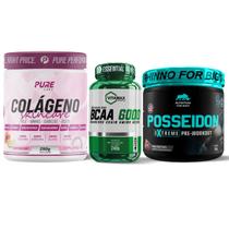 Kit BCAA 6000 120 Tabletes + Colágeno + Pré Treino 250g