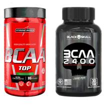 Kit Bcaa Top 120 Caps Integral + Bcaa 30 Caps Black Skull