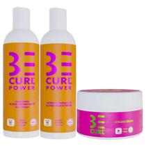 Kit Be Curl Power Cabelos Crespos E Afro E Styling Cream