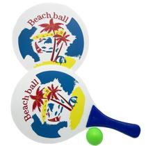 Kit Beach Tennis Com 2 Raquetes 1 Bola Beach Ball Praia