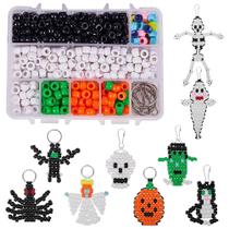 Kit Bead Pets SUNNYCLUE com tema de Halloween com chaveiro e clipes