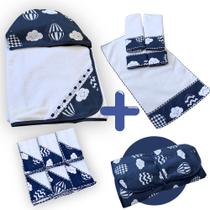 Kit Bebê 13 Peças 1 Toalha de Banho Forrada + 6 Fraldinha Pano de Boca + 5 Toalhinhas Higiênicas + 1 Kit Bebê 13 Peças 1 Toalha de Banho Forrada + 6 Fraldinha Pano de Boca + 5 Toalhinhas Higiênicas + 1