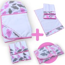 Kit Bebê 13 Peças 1 Toalha de Banho Forrada + 6 Fraldinha Pano de Boca + 5 Toalhinhas Higiênicas + 1 Kit Bebê 13 Peças 1 Toalha de Banho Forrada + 6 Fraldinha Pano de Boca + 5 Toalhinhas Higiênicas + 1