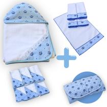 Kit Bebê 13 Peças 1 Toalha de Banho Forrada + 6 Fraldinha Pano de Boca + 5 Toalhinhas Higiênicas + 1 Kit Bebê 13 Peças 1 Toalha de Banho Forrada + 6 Fraldinha Pano de Boca + 5 Toalhinhas Higiênicas + 1