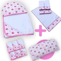 Kit Bebê 13 Peças 1 Toalha de Banho Forrada + 6 Fraldinha Pano de Boca + 5 Toalhinhas Higiênicas + 1 Kit Bebê 13 Peças 1 Toalha de Banho Forrada + 6 Fraldinha Pano de Boca + 5 Toalhinhas Higiênicas + 1